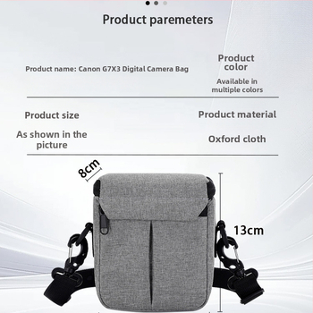 Canon G7X3 keresztpántos táska, Oxford anyag, uniszex, 2025 tavasz