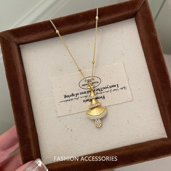 Réz csillag nyaklánc gyöngyös lánccal, karácsonyi stílus, elektroplatázás