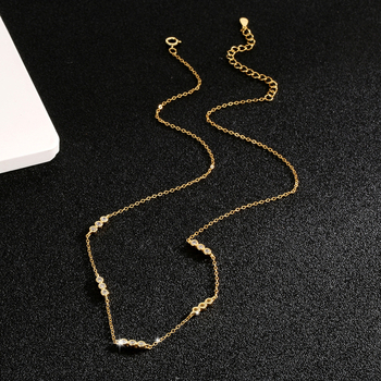 Ogrlica od srebra 925 sa dijamantom, križni lanac, duljina 41–50 cm