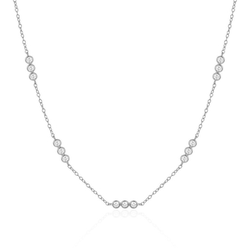 Ogrlica od srebra 925 sa dijamantom, križni lanac, duljina 41–50 cm