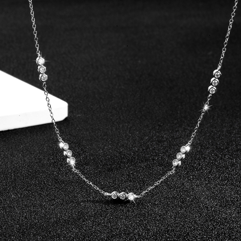 Ogrlica od srebra 925 sa dijamantom, križni lanac, duljina 41–50 cm