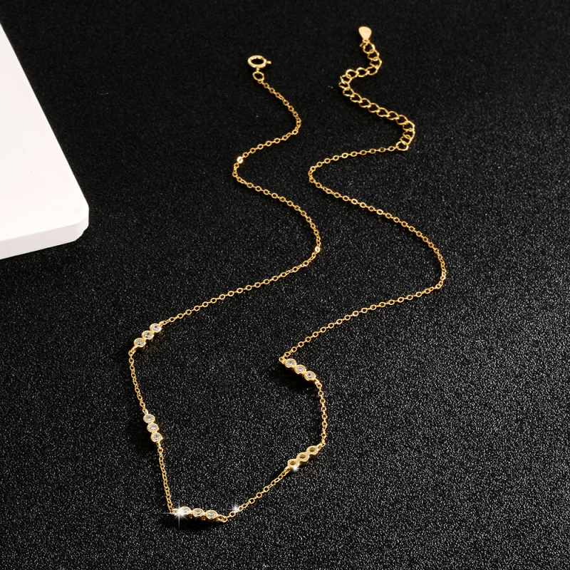 Ogrlica od srebra 925 sa dijamantom, križni lanac, duljina 41–50 cm