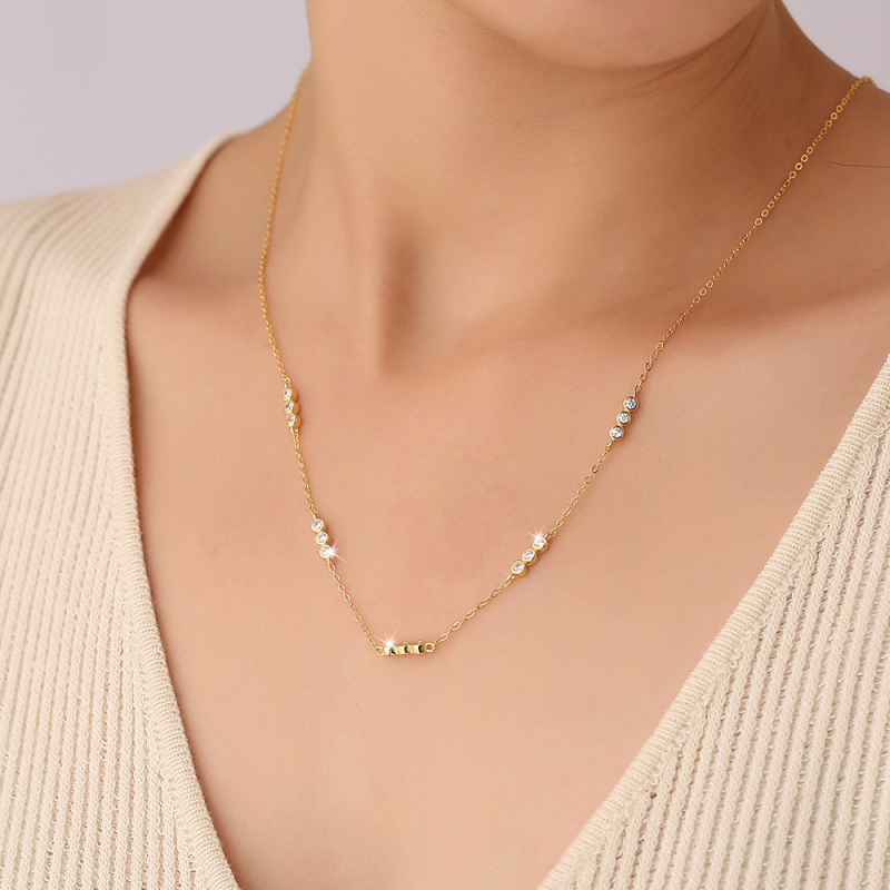 Ogrlica od srebra 925 sa dijamantom, križni lanac, duljina 41–50 cm