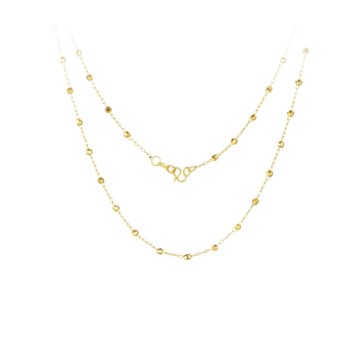 Geometriai formájú réz nyaklánc arannyal bevont medállal, kézzel készített gyöngyös lánccal, elektroplating felülettel