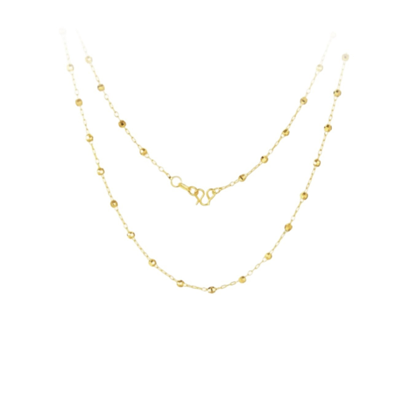 Geometriai formájú réz nyaklánc arannyal bevont medállal, kézzel készített gyöngyös lánccal, elektroplating felülettel