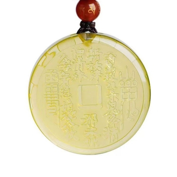 Medálos nyaklánc Tai Chi Bagua motívummal, kilenc karakteres mantra, mesterséges kristály, precíz gyártás, 2025 tavasz