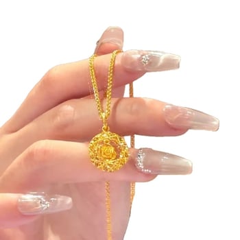 Bakreni ogrlica s elektropliranim slojem, geometrijski oblik dream catcher, lanac u stilu Chopard, Xiaoxiangfeng stil
