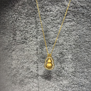 Réz nyaklánc sütőtök alakú medálával, elektroplatírozott bevonattal, kínai stílusú irodalmi retro design, téli 2024 kiadás