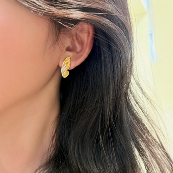 Női nyaklánc 925 ezüst medállal, réz alapra galvanizált felülettel, pillangó‑toll dizájn