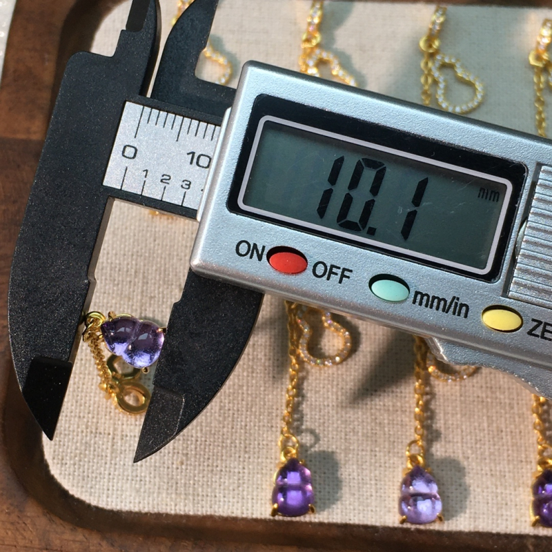 S925 ezüst tök alakú medálos nyaklánc, természetes ametiszt kristály, elektroplatálás, Crystal Head márka