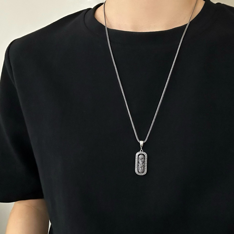 Privjesak Buddhe od srebra S925, vintage tibetanski stil, jedinstveni nakit za lančić