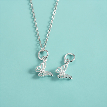 Μενταγιόν πεταλούδας από 925 ασήμι για DIY βραχιόλι – απλή ασημένια επιφάνεια με κρύσταλλα και μαργαριάρια