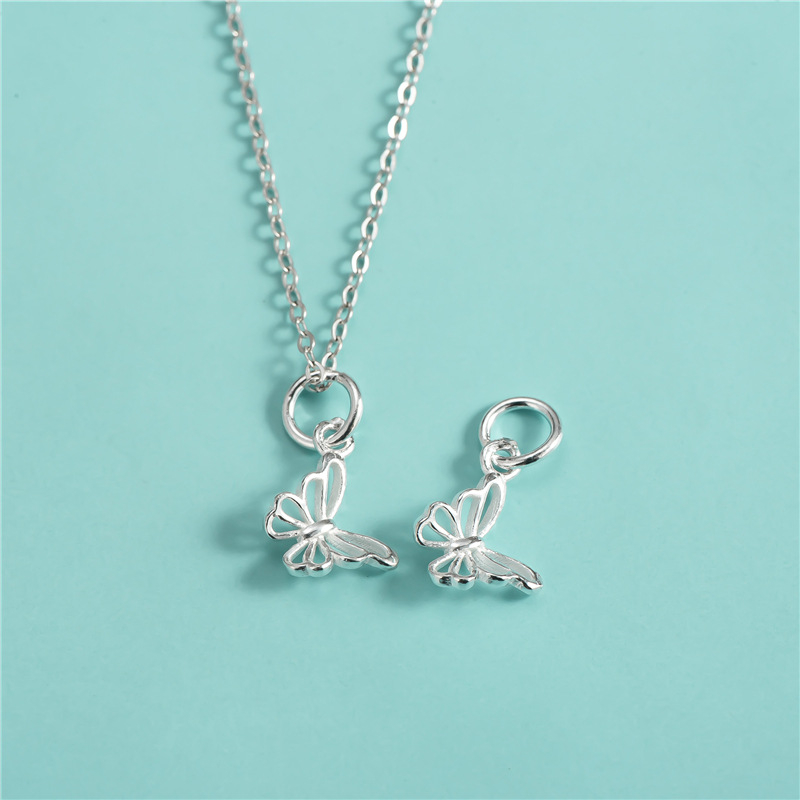 Μενταγιόν πεταλούδας από 925 ασήμι για DIY βραχιόλι – απλή ασημένια επιφάνεια με κρύσταλλα και μαργαριάρια