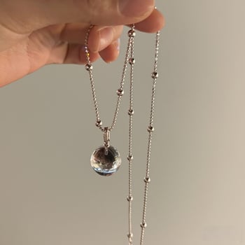 Kristályos medálos nyaklánc, természetes stílus, kézzel készített, 2025 tavasz, TXdL386