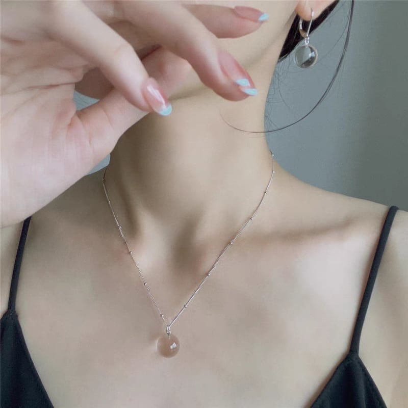 Kristályos medálos nyaklánc, természetes stílus, kézzel készített, 2025 tavasz, TXdL386