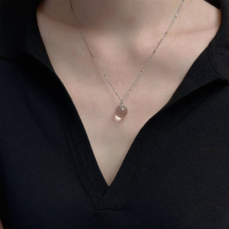 Kristályos medálos nyaklánc, természetes stílus, kézzel készített, 2025 tavasz, TXdL386