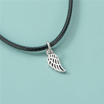 Κολιέ από ασήμι 925 – μοτίβο φτερού με φτερό, φινίρισμα Plain Silver Taibai, για DIY κοσμήματα