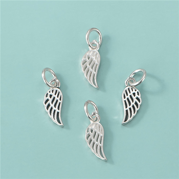 Κολιέ από ασήμι 925 – μοτίβο φτερού με φτερό, φινίρισμα Plain Silver Taibai, για DIY κοσμήματα