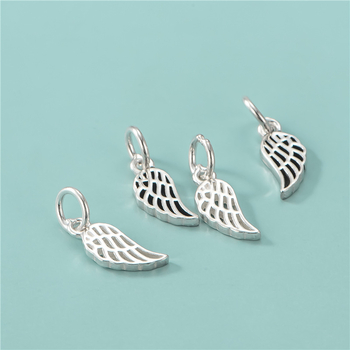 Κολιέ από ασήμι 925 – μοτίβο φτερού με φτερό, φινίρισμα Plain Silver Taibai, για DIY κοσμήματα