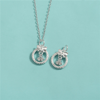 Μεταλλικό κρεμαστό φιόγγος-καμπάνα από ασήμι S925, για DIY βραχιόλι/κολιέ, Ταϊλανδικό ασήμι με γυαλιστερή υφή, Χειμερινή έκδοση 2024