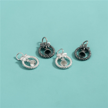 Μεταλλικό κρεμαστό φιόγγος-καμπάνα από ασήμι S925, για DIY βραχιόλι/κολιέ, Ταϊλανδικό ασήμι με γυαλιστερή υφή, Χειμερινή έκδοση 2024