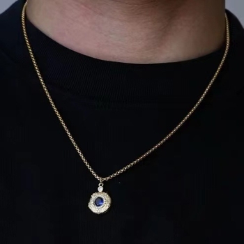 Ogrlica: zlatno okrugli privjesak, 925 srebro, twist lanac, unisex, minimalistički stil