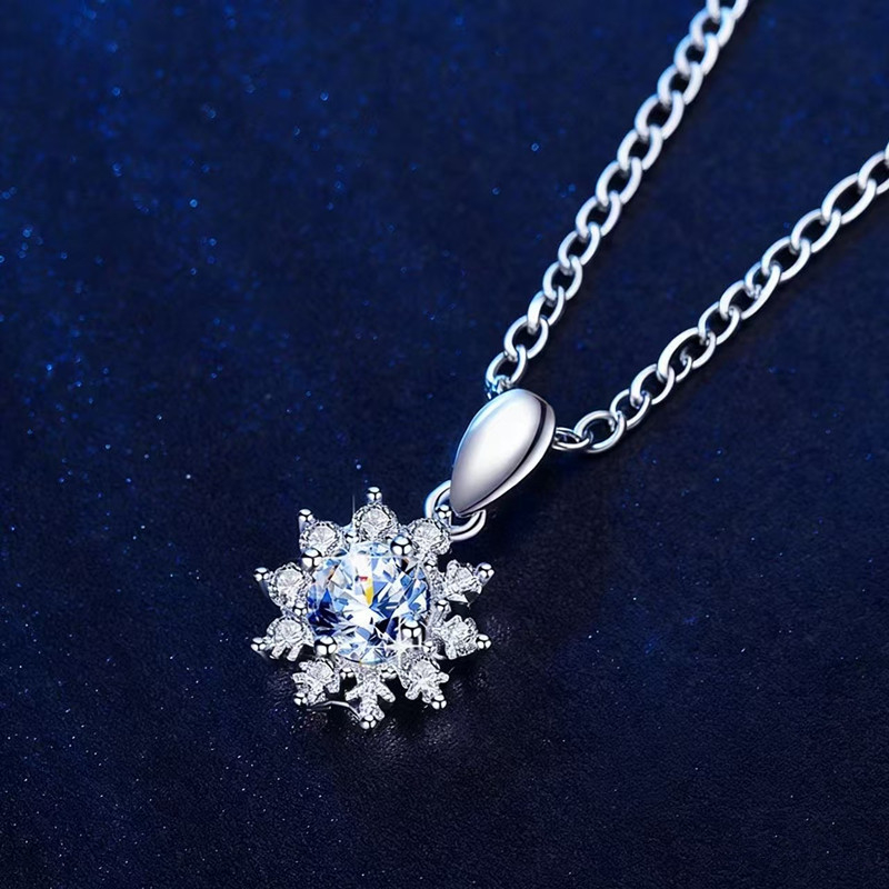 Κολιέ με ηλιοτρόπιο, ασημένιο επίχρισμα με ηλεκτροπλατίωση, TXL241, φλοράλ στυλ γραφείου