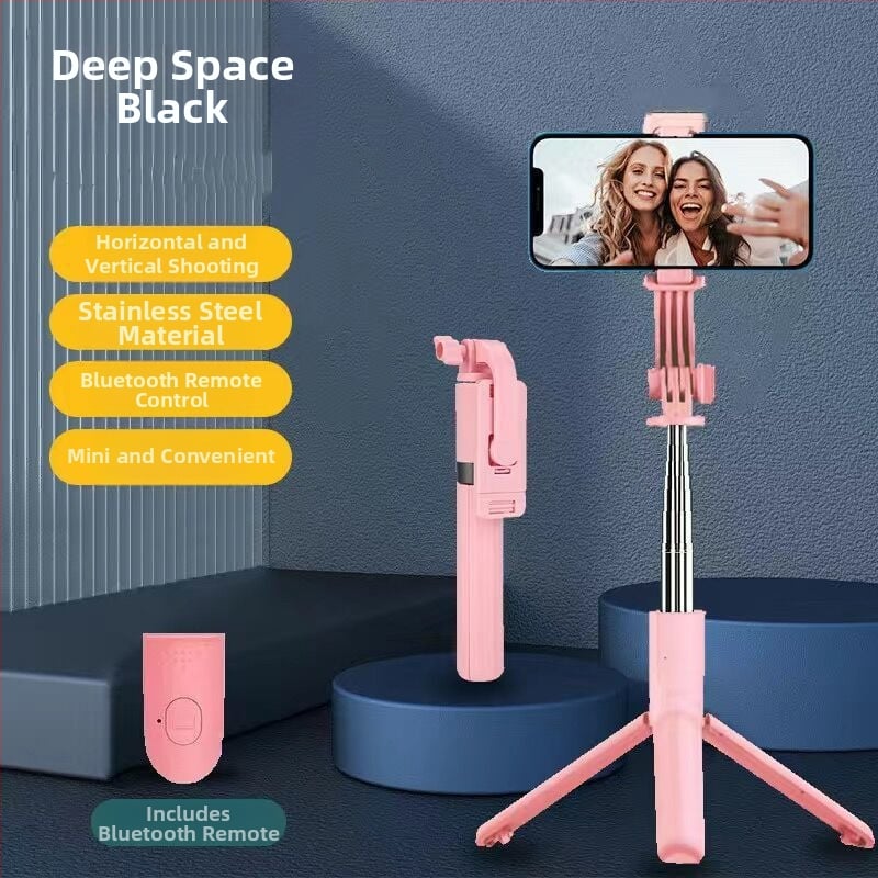 Kinyújtható selfie pálca tripod okostelefonokhoz, rozsdamentes acélból, univerzális kompatibilitás élő közvetítéshez