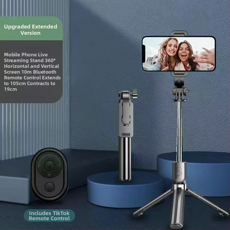 Kinyújtható selfie pálca tripod okostelefonokhoz, rozsdamentes acélból, univerzális kompatibilitás élő közvetítéshez