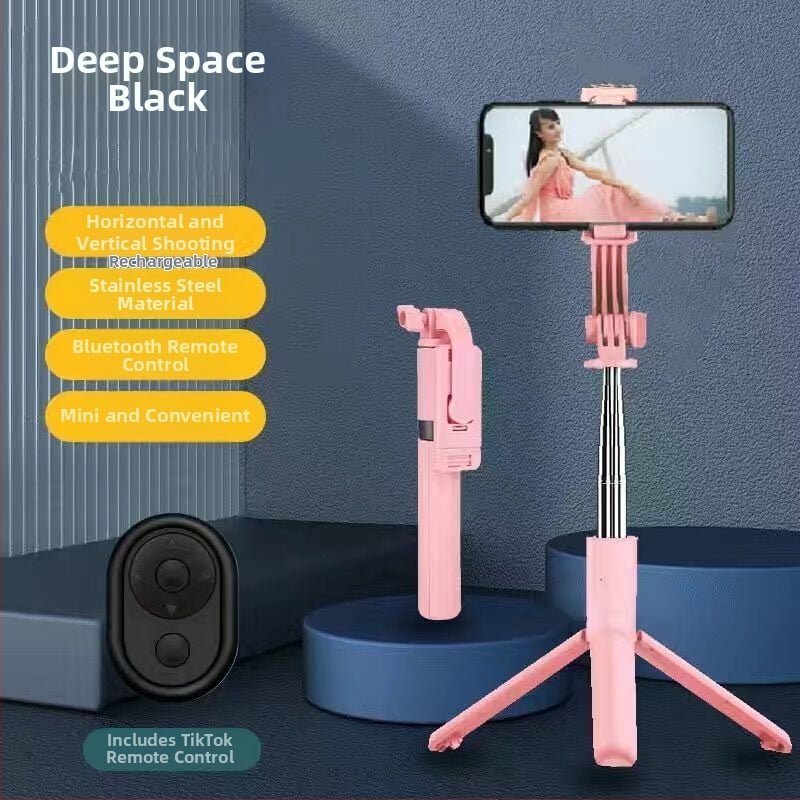 Kinyújtható selfie pálca tripod okostelefonokhoz, rozsdamentes acélból, univerzális kompatibilitás élő közvetítéshez