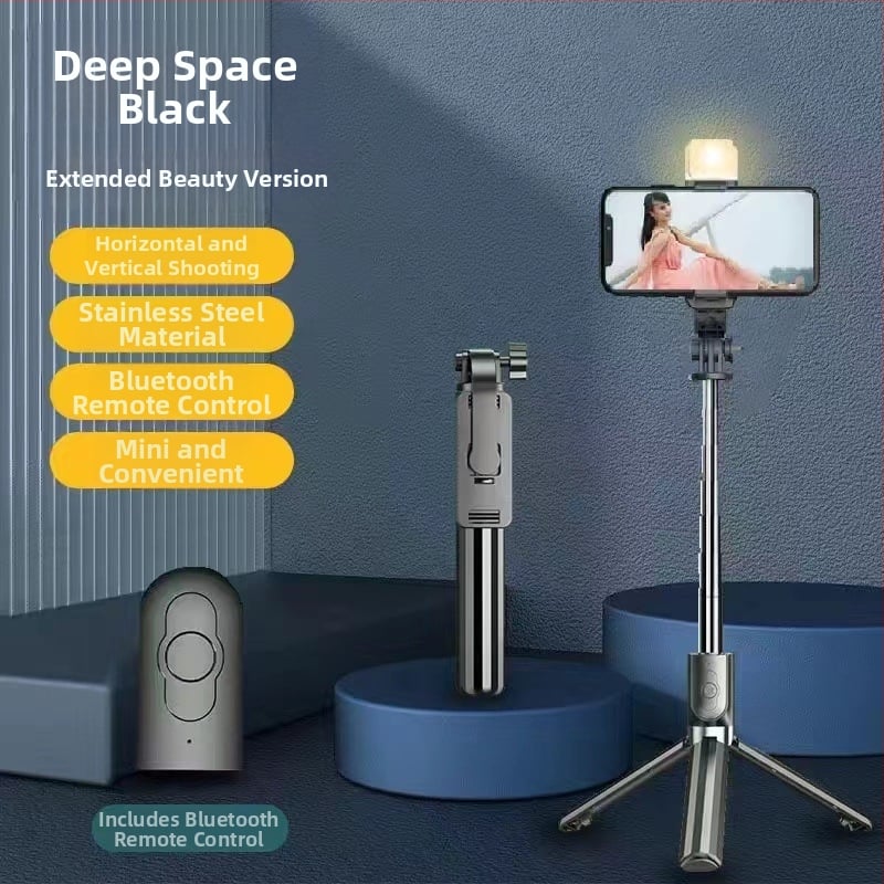 Kinyújtható selfie pálca tripod okostelefonokhoz, rozsdamentes acélból, univerzális kompatibilitás élő közvetítéshez