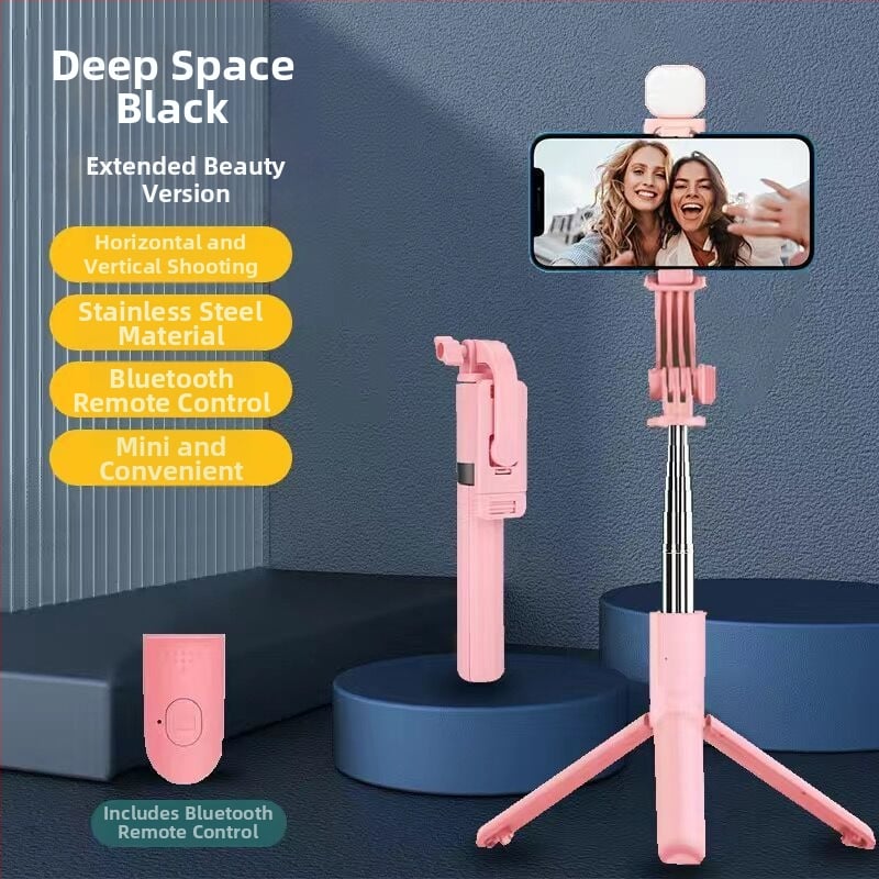 Kinyújtható selfie pálca tripod okostelefonokhoz, rozsdamentes acélból, univerzális kompatibilitás élő közvetítéshez