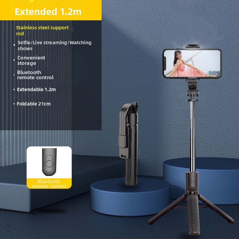 Kinyújtható selfie pálca tripod okostelefonokhoz, rozsdamentes acélból, univerzális kompatibilitás élő közvetítéshez