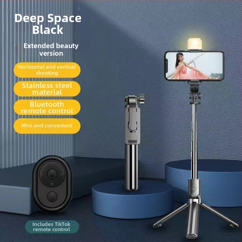 Kinyújtható selfie pálca tripod okostelefonokhoz, rozsdamentes acélból, univerzális kompatibilitás élő közvetítéshez