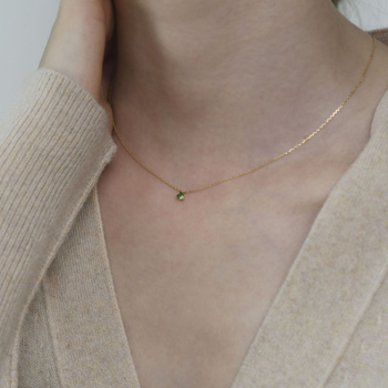 Mini trokutasti privjesak za lanac, srebro 925, 18k pozlata, cirkon kamen