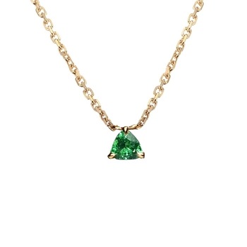 Mini trokutasti privjesak za lanac, srebro 925, 18k pozlata, cirkon kamen