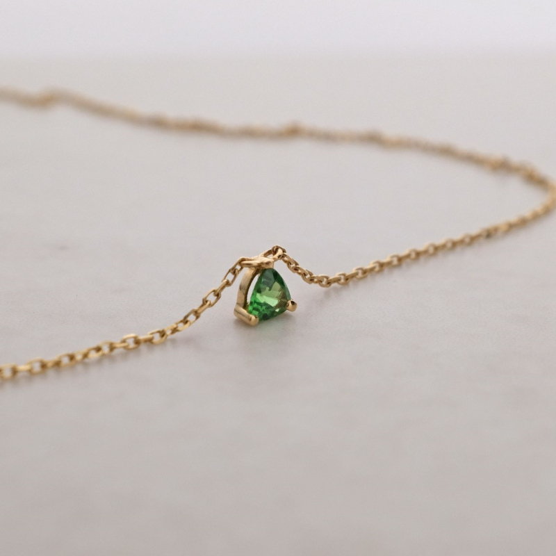 Mini trokutasti privjesak za lanac, srebro 925, 18k pozlata, cirkon kamen