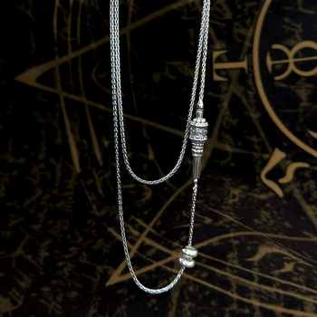 Ogrlica s šesteroznamenom mantrom, S925 srebro, lanac u stilu Chopard, duljina 71–80 cm, novi kineski stil