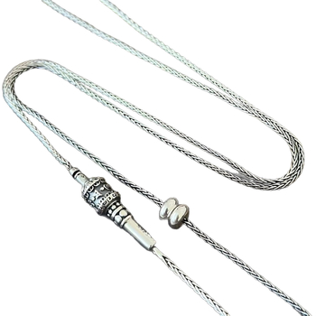 Ogrlica s šesteroznamenom mantrom, S925 srebro, lanac u stilu Chopard, duljina 71–80 cm, novi kineski stil
