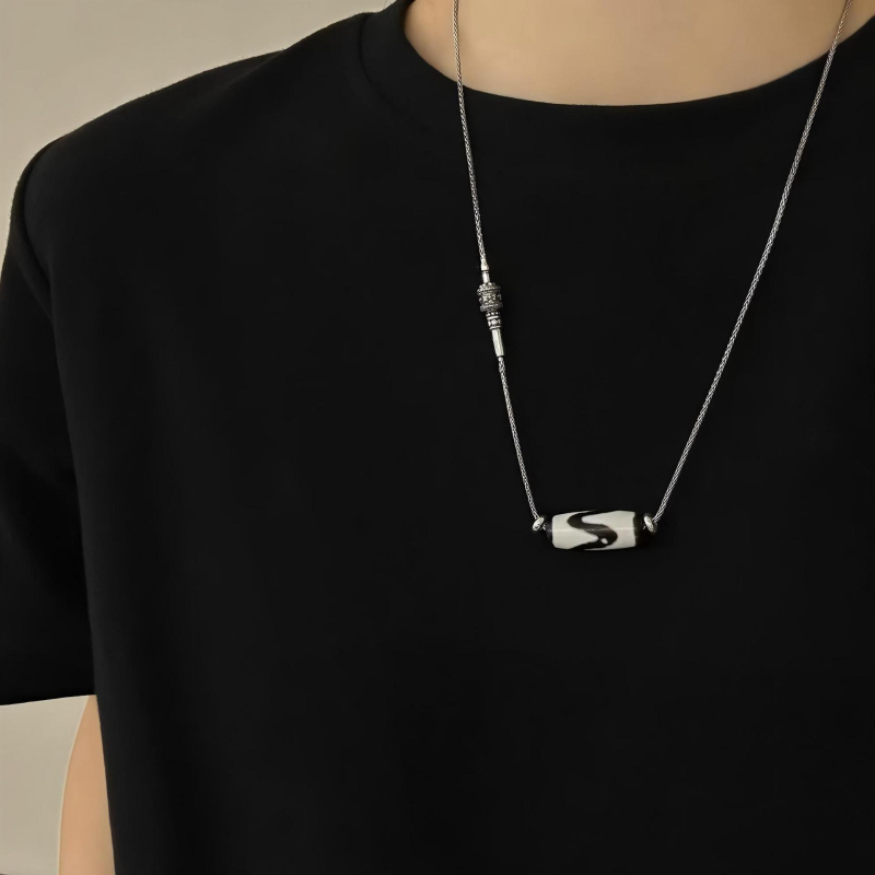 Ogrlica s šesteroznamenom mantrom, S925 srebro, lanac u stilu Chopard, duljina 71–80 cm, novi kineski stil