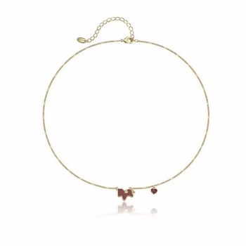 Rézötvözetből készült nyaklánc akril medállal, geometriai ló motívum, elektroplattázott kivitel, nőknek.