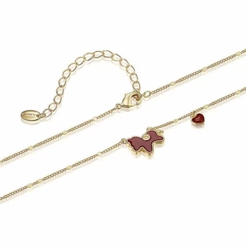 Rézötvözetből készült nyaklánc akril medállal, geometriai ló motívum, elektroplattázott kivitel, nőknek.