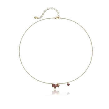 Rézötvözetből készült nyaklánc akril medállal, geometriai ló motívum, elektroplattázott kivitel, nőknek.