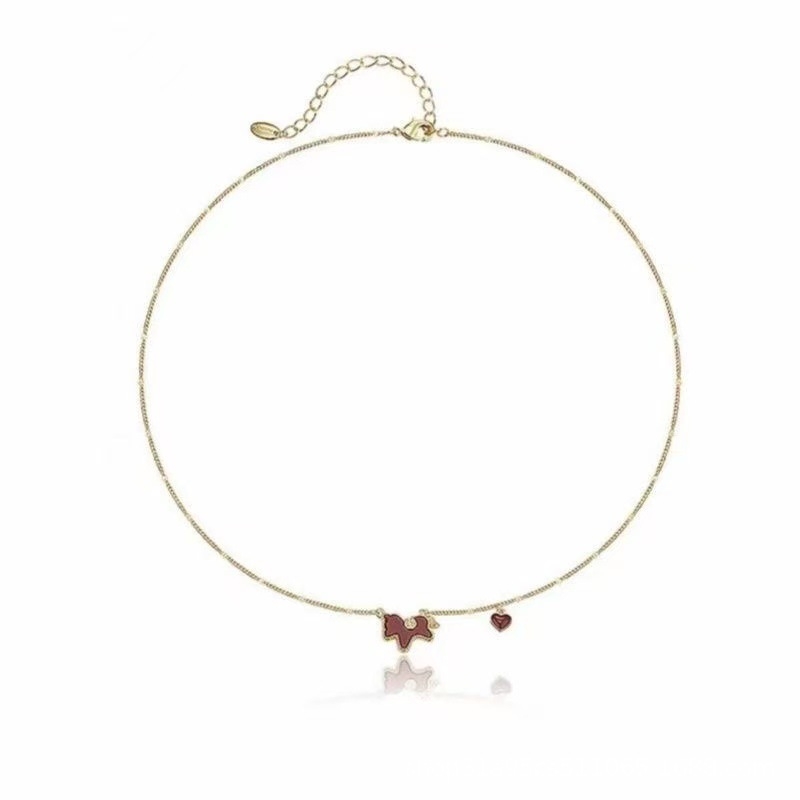 Rézötvözetből készült nyaklánc akril medállal, geometriai ló motívum, elektroplattázott kivitel, nőknek.