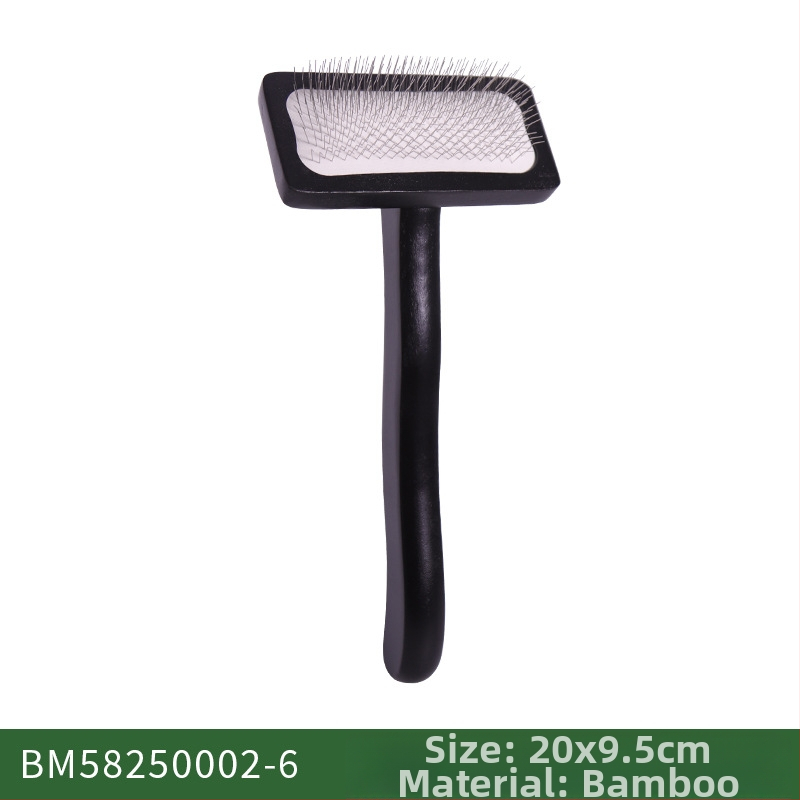 Χτένα περιποίησης σκύλων, διπλής όψης από διχρωμο μπαμπού με ατσάλινα δόντια, για καθαρισμό και μασάζ - Μάρκα: Mulu home furnishing