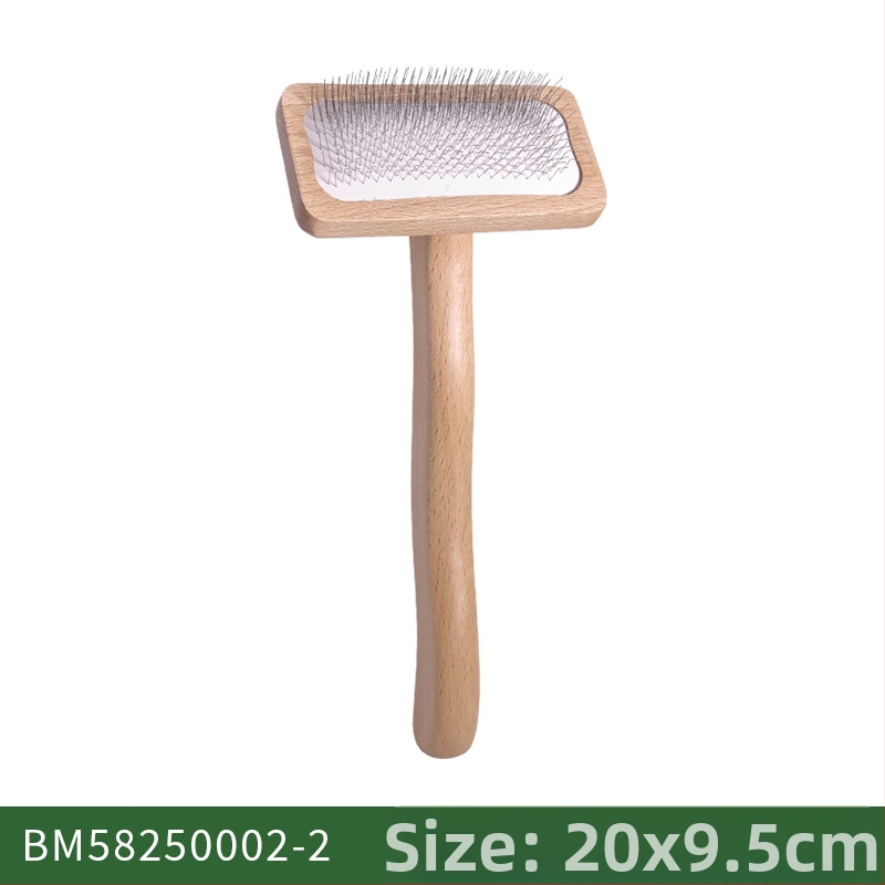 Χτένα περιποίησης σκύλων, διπλής όψης από διχρωμο μπαμπού με ατσάλινα δόντια, για καθαρισμό και μασάζ - Μάρκα: Mulu home furnishing