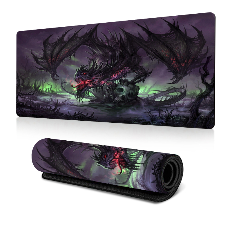 Podloga za miš Dark Fantasy Dragon — prirodna guma, protuklizna površina, termotransfer tisk, podržava prilagođene slike
