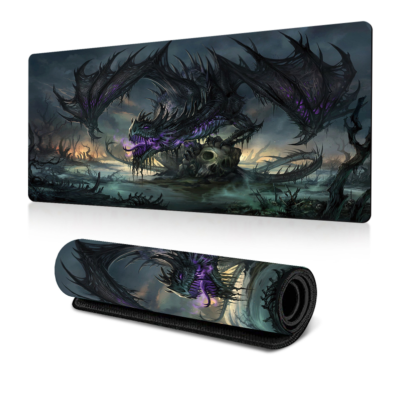 Podloga za miš Dark Fantasy Dragon — prirodna guma, protuklizna površina, termotransfer tisk, podržava prilagođene slike