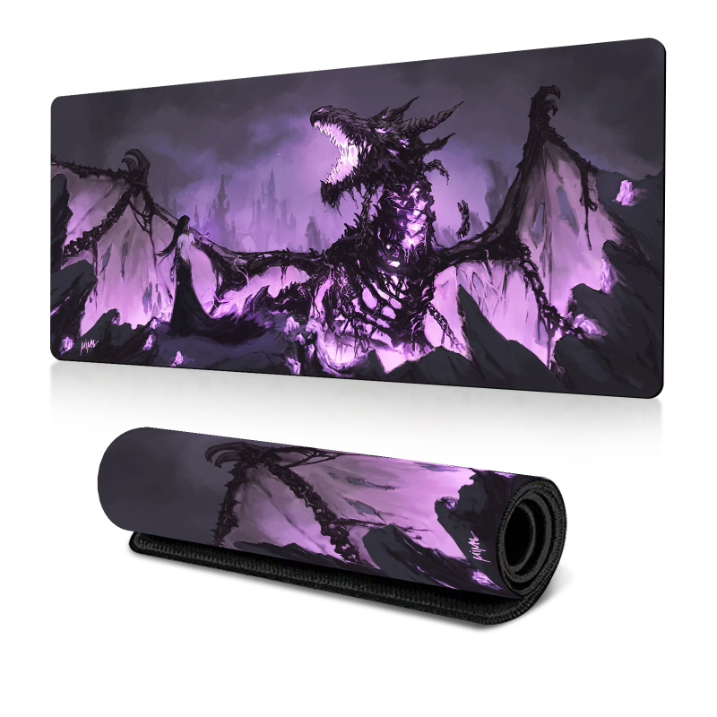 Podloga za miš Dark Fantasy Dragon — prirodna guma, protuklizna površina, termotransfer tisk, podržava prilagođene slike