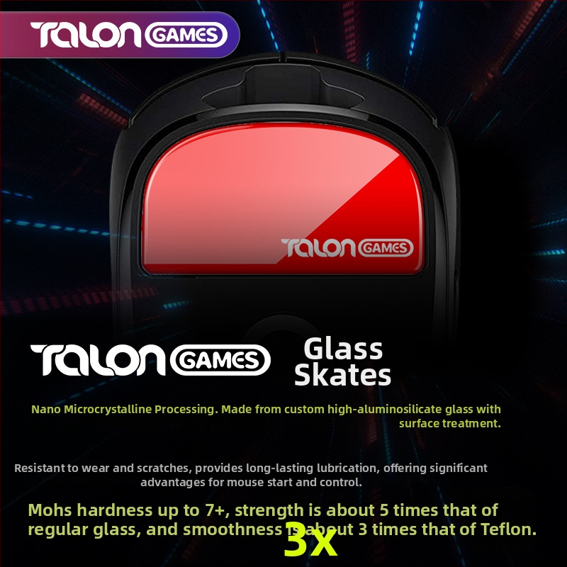 Стъклени крачета за мишка TALONGAMES, съвместими с GPW, G502 X2, G603, Eagle Eye, Poison Viper, Purgatory Viper – гладко плъзгане, прецизно пасване